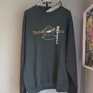 🆕️ Headwaters Trophy Bass Fishing Crewneck Sweatshirt in Green XXL NWT